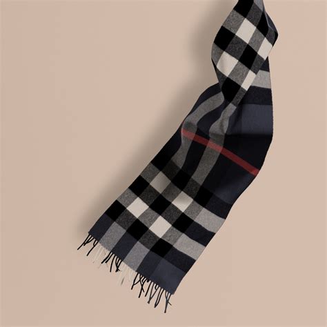 burberry classic check cashmere scarf navy|classic check Burberry cashmere scarf.